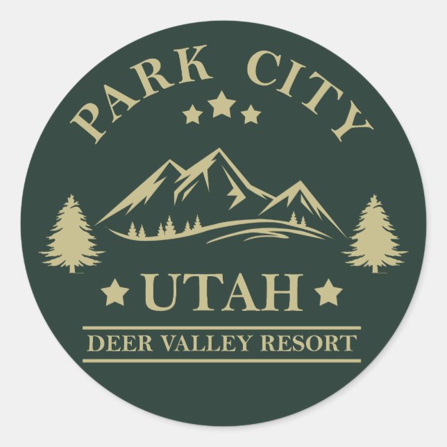 Park city Utah ski resort Classic Round Sticker (Front)