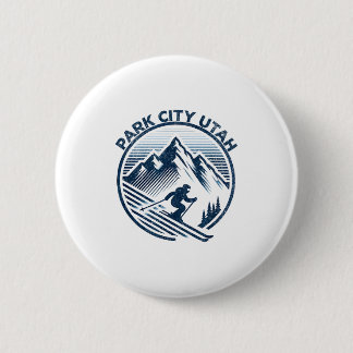 Park city utah ski resort winter skiing  6 cm round badge