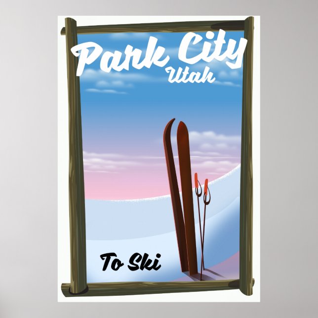 Park city Utah Ski travel poster (Front)