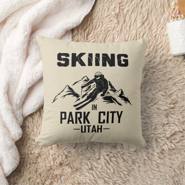 Park City Utah skiing Cushion (Blanket)