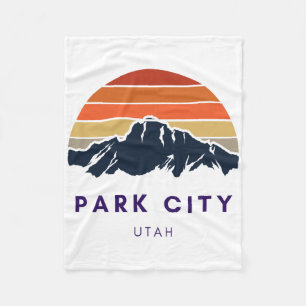 Park City Utah Skiing Snowboarding Hikers Utah Gif Fleece Blanket