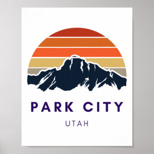 Park City Utah Skiing Snowboarding Hikers Utah Gif Poster