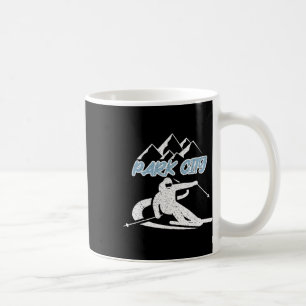 Park City Utah Snow Mountain Skiing Skier Vintage  Coffee Mug