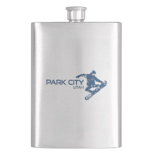 Park City Utah Snowboarder Hip Flask