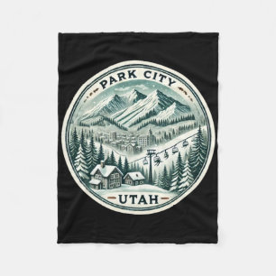 Park City Utah Ut Skiing Mountain Fleece Blanket