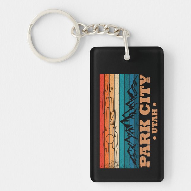 Park city Utah vintage Key Ring (Front)