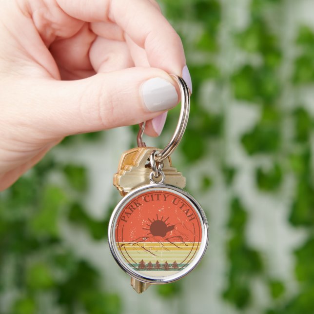 Park city Utah vintage Key Ring (Hand)
