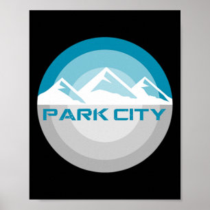 Park City Utah Vintage Retro Snowboarding Skiing T Poster