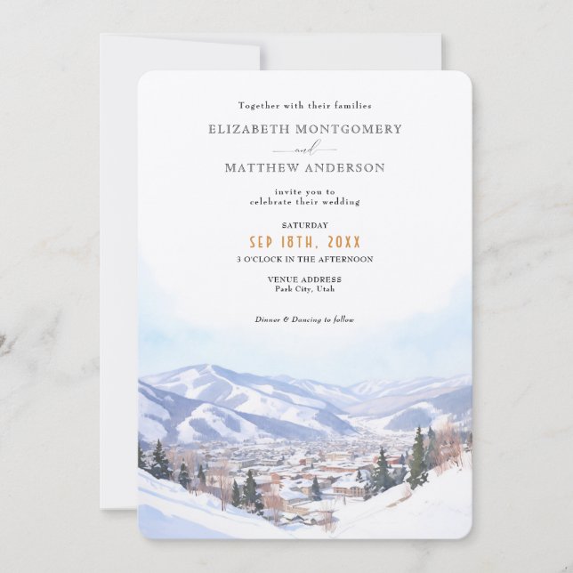 Park City, Utah Wedding Invitation (Front)