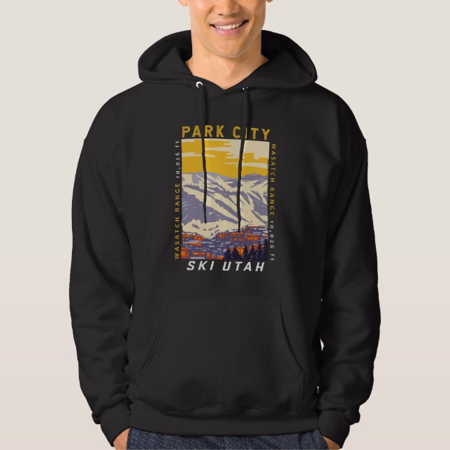 Park City Utah Winter Area Vintage Hoodie (Front)