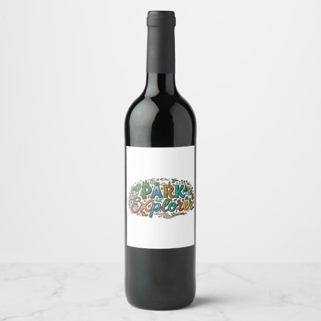 Park Explorer – Adventure Nature T-Shirt Wine Label (Front)