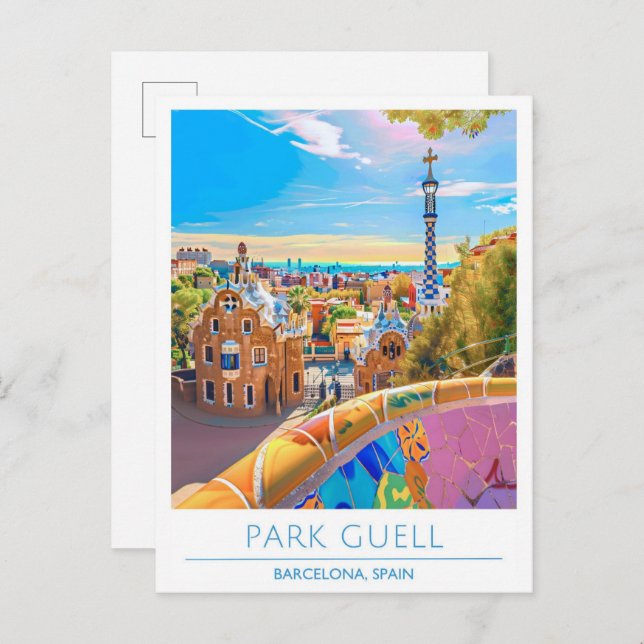 Park Guell Barcelona Spain Travel  Postcard (Front/Back)