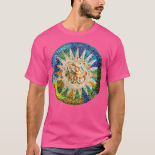 Park Guell Gaudi Barcelona Spain Trencadis Design T-Shirt