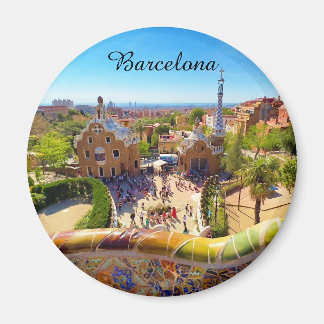 Park Güell in Barcelona Magnet (Front)