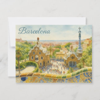 Park Güell in Barcelona Postcard