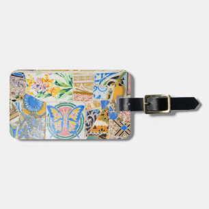 Park Guell mosaics luggage tag