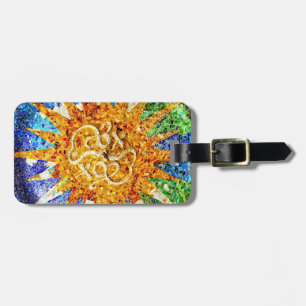 Park Guell mosaics luggage tag