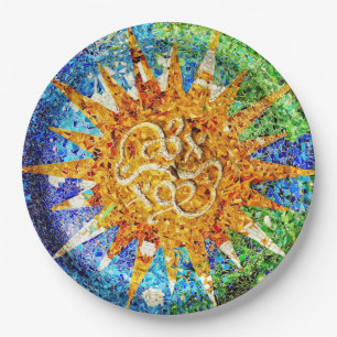 Park Guell mosaics Paper Plate