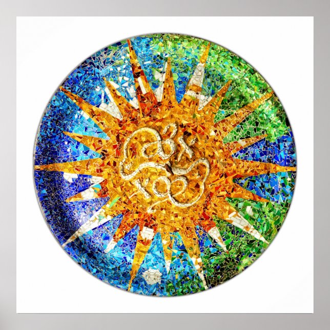Park Guell mosaics Poster (Front)
