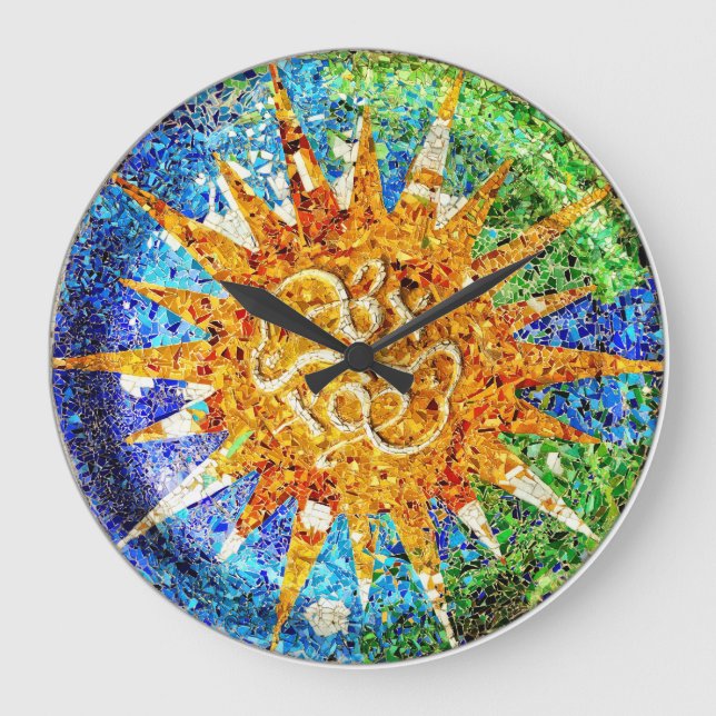 Park Guell mosaics Wall Clock (Front)