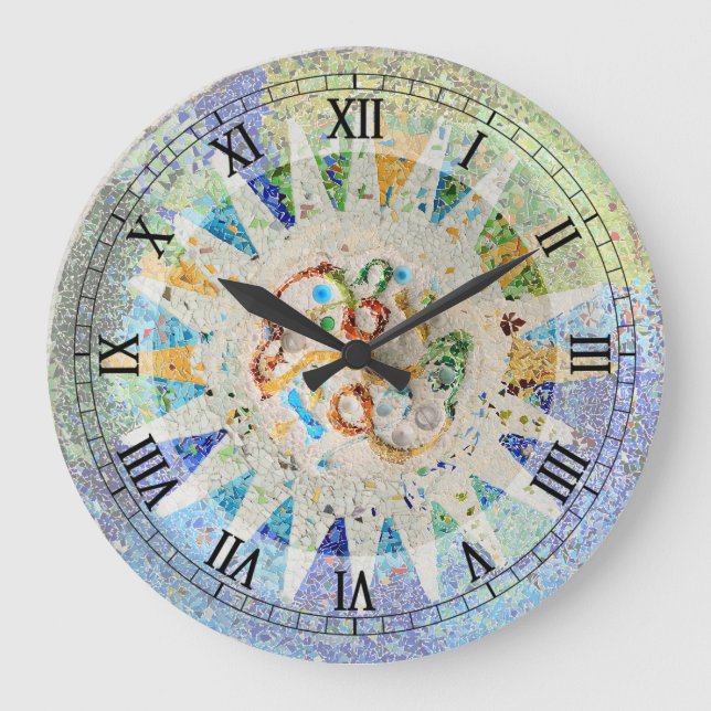 Park Guell mosaics Wall Clock (Front)