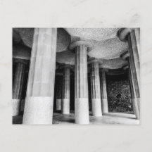 Park Güell of Antonio Gaudi in Barcelona bnw photo