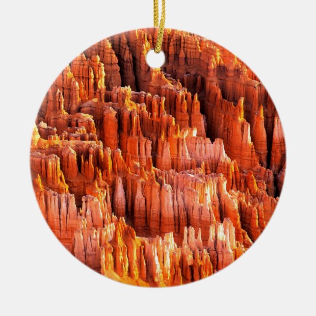 Park Hoodoos Formations Bryce Canyon Utah Ceramic Tree Decoration (Front)