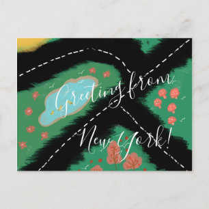 Park Illustration We Have Moved Postcard