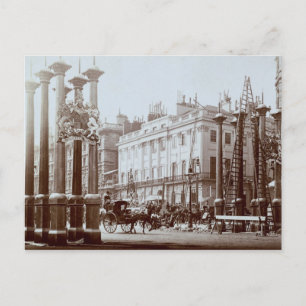 Park Lane being decorated for Queen Victoria's Dia Postcard