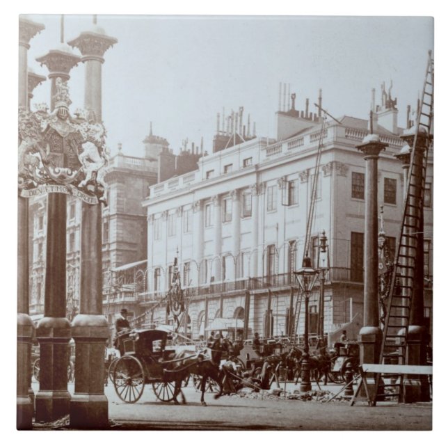 Park Lane being decorated for Queen Victoria's Dia Tile (Front)