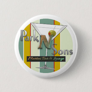 Park N Sons Martini Bar & Lounge 6 Cm Round Badge
