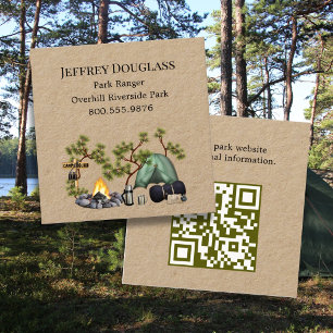 Park Ranger Forestry Camping Square Business Card
