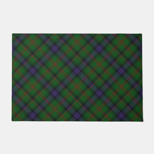 Park tartan green blue plaid doormat (Front)
