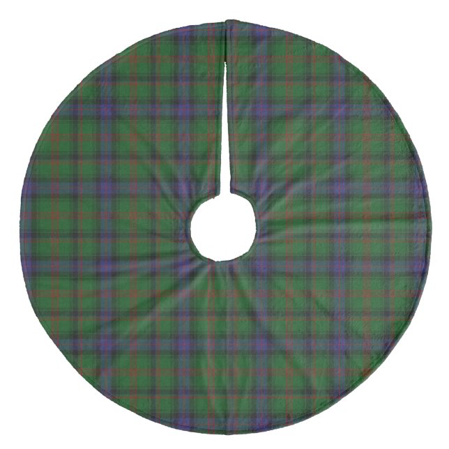 Park tartan green blue plaid fleece tree skirt (Front)