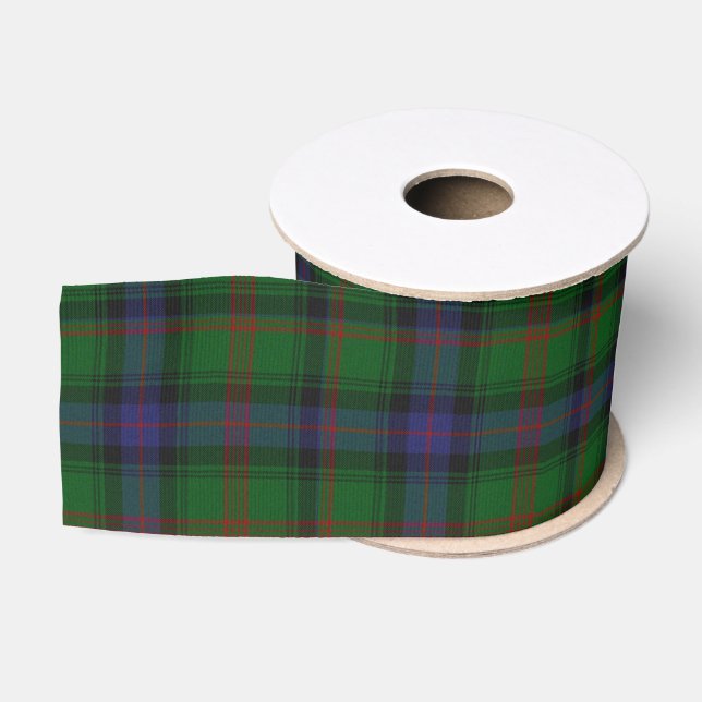Park tartan green blue plaid grosgrain ribbon (Spool)