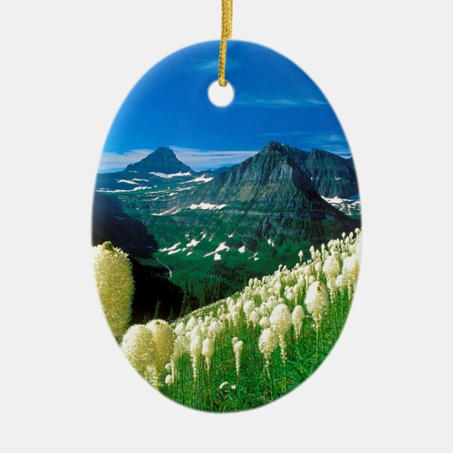 Park The Highline Trail Glacier Montana Ceramic Tree Decoration (Front)