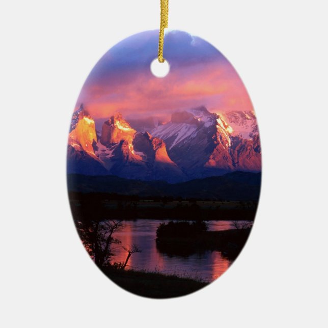 Park Torres Del Paine Serrano River Chile Ceramic Tree Decoration (Front)