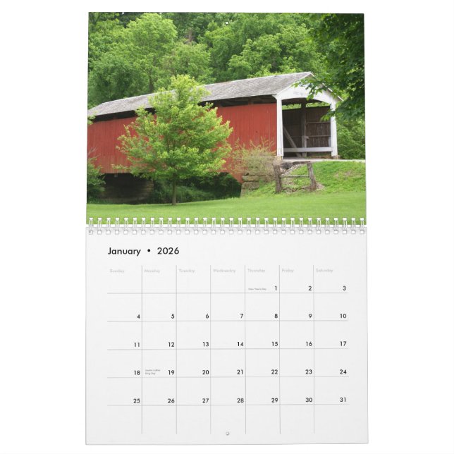 Parke County Indiana Covered Bridges Calendar (Jan 2026)