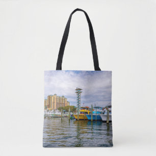 Parked Boats Destin Florida Harbour Tote Bag