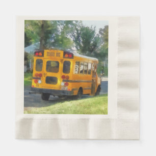 Parked School Bus Napkin
