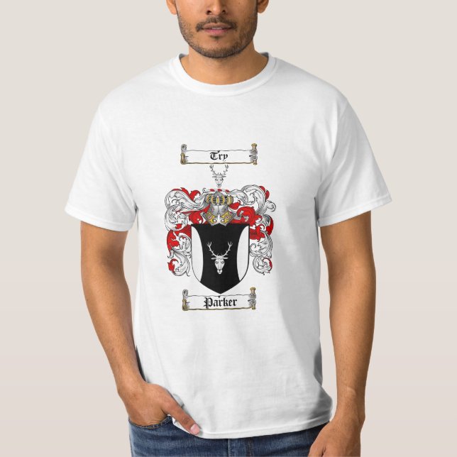 Parker Family Crest - Parker Coat of Arms T-Shirt (Front)
