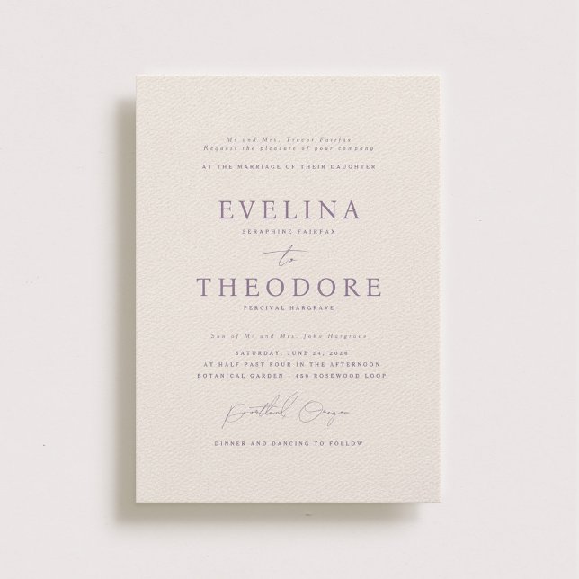 Parker Formal Portrait Wedding Invitation (Creator Uploaded)