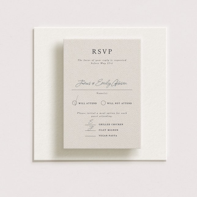 Parker Formal Portrait Wedding RSVP Card (Creator Uploaded)