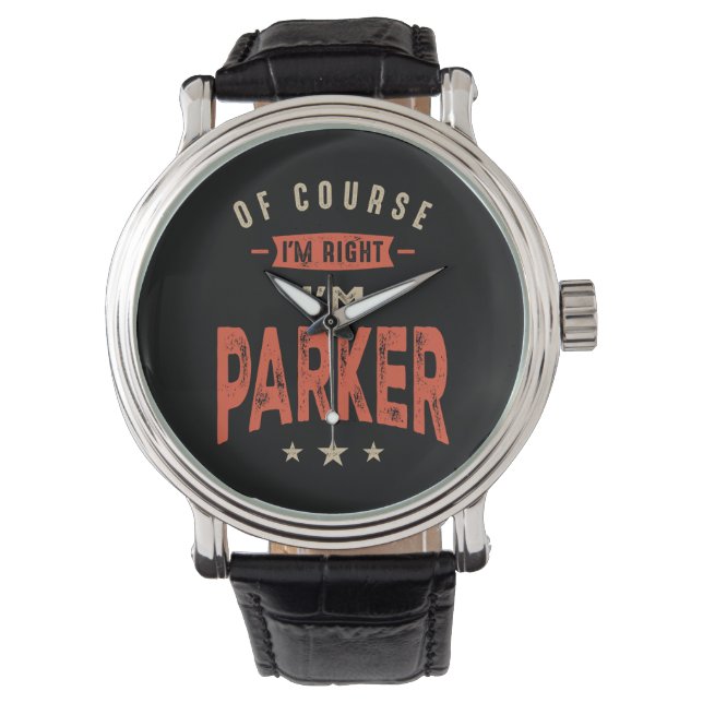 Parker Name Funny Personalised Birthday Parker Watch (Front)