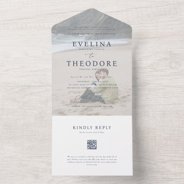 Parker Photo Seal and Send Wedding Invitation (Inside)