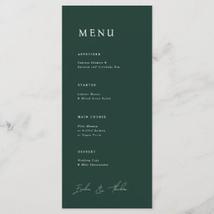 Parker Wedding Dinner Menu
