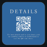 Parker Wedding QR Code Square Sticker<br><div class="desc">This wedding design showcases an elegant and formal design, perfect for a sophisticated ceremony. The invitation features a minimalist aesthetic, with clean lines and a focus on typography. The names are prominently displayed in a classic serif font, lending an air of timeless grace to the piece. The use of a...</div>