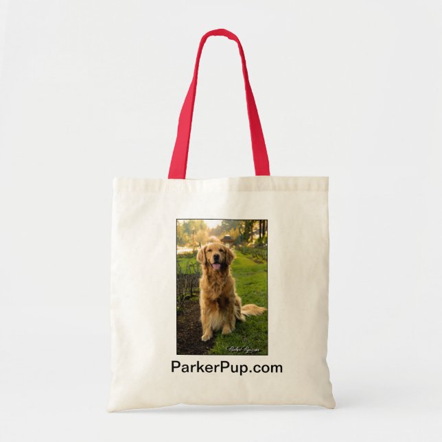 ParkerPup tote with red handle (Front)
