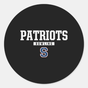 Parkersburg South Patriots Logo Bowling Hs Classic Round Sticker