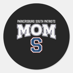 Parkersburg South Patriots Logo Mum Hs  Classic Round Sticker